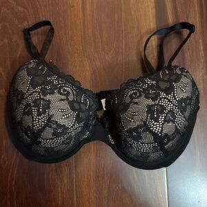 SWEET NOTHINGS by MAIDENFORM Black Lace Push up Bra Size 38D